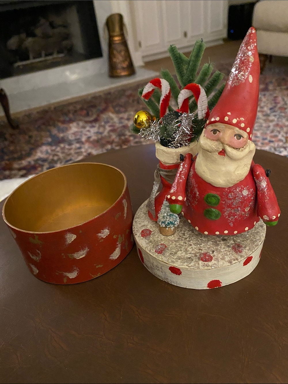 💐Penny McAllister Collection • Santa Polka Dot Box with Boot • 2005 • Vintage - Picture 4 of 7